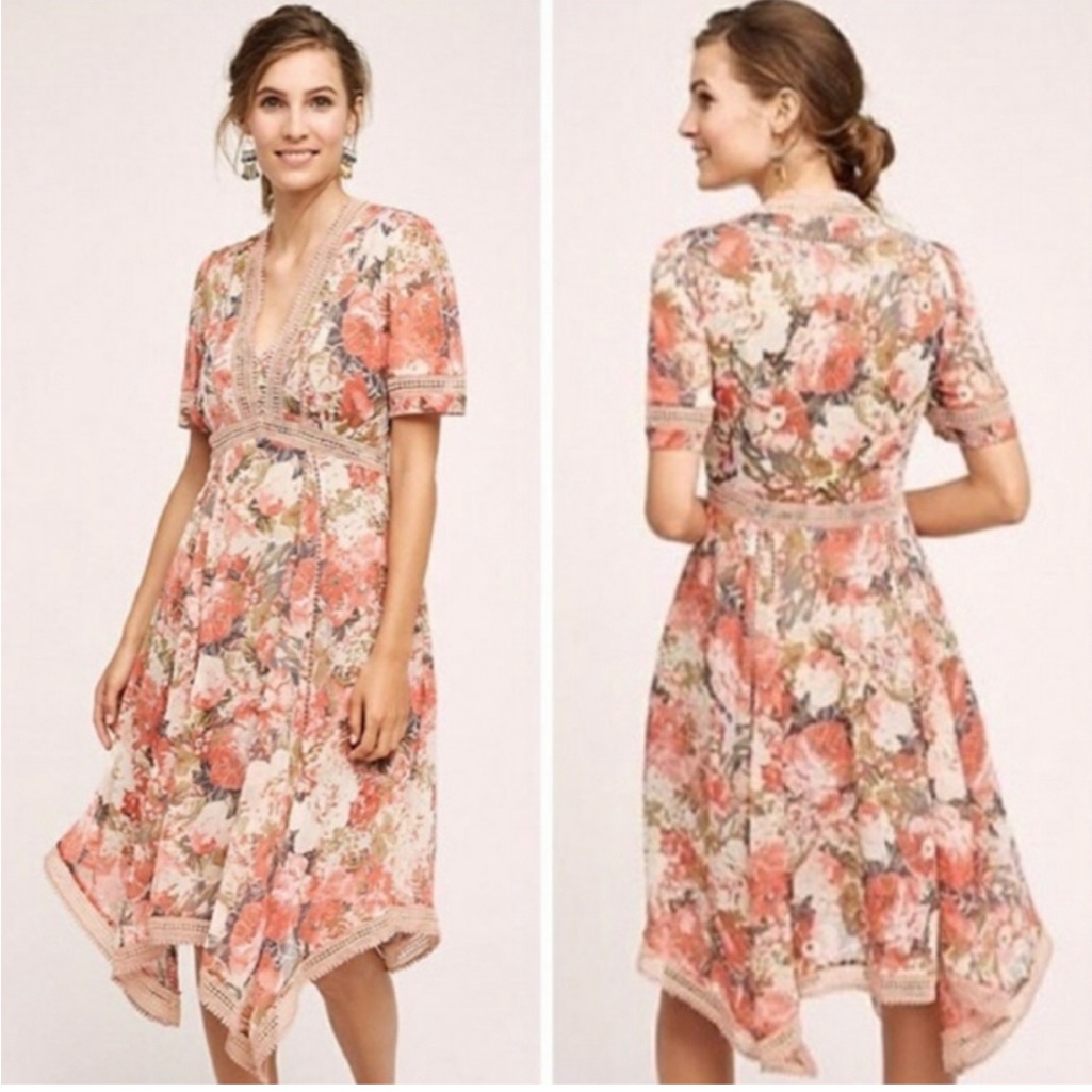 Anthropologie Ranna Gill | Rose Bouquet Dress